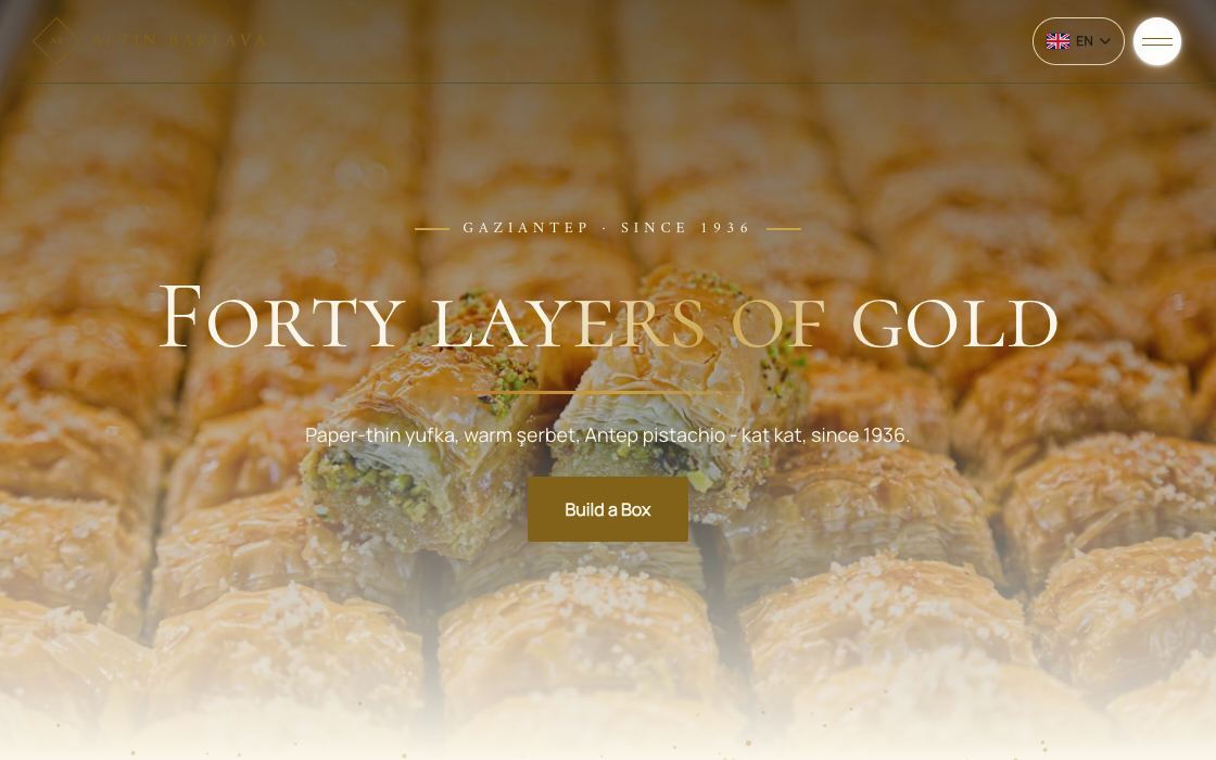 Altın Baklava restaurant website design