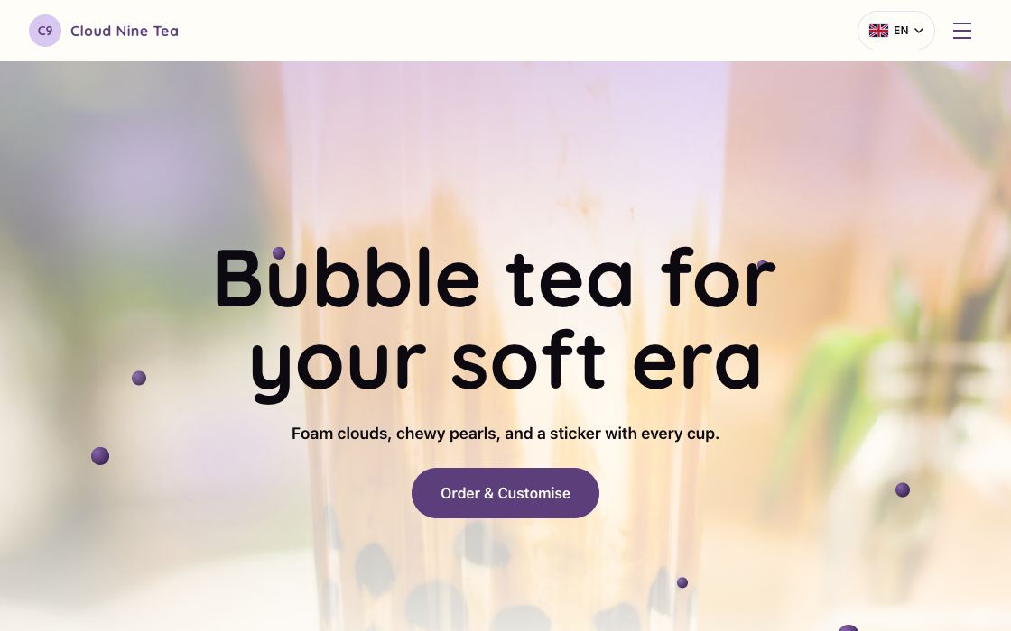 Bubble tea with tapioca pearls in warm light