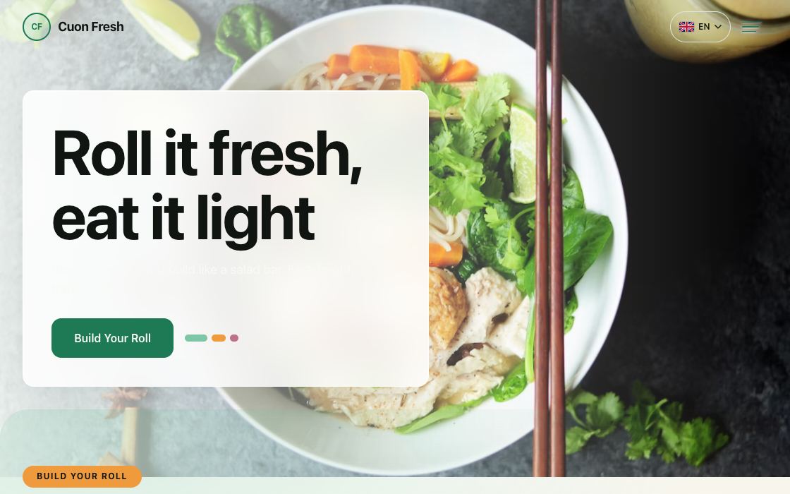 Cuon Fresh restaurant website design