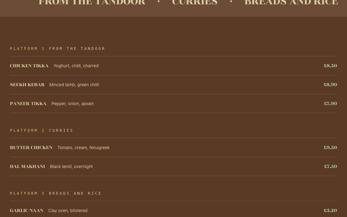 Dosa Junction restaurant website design