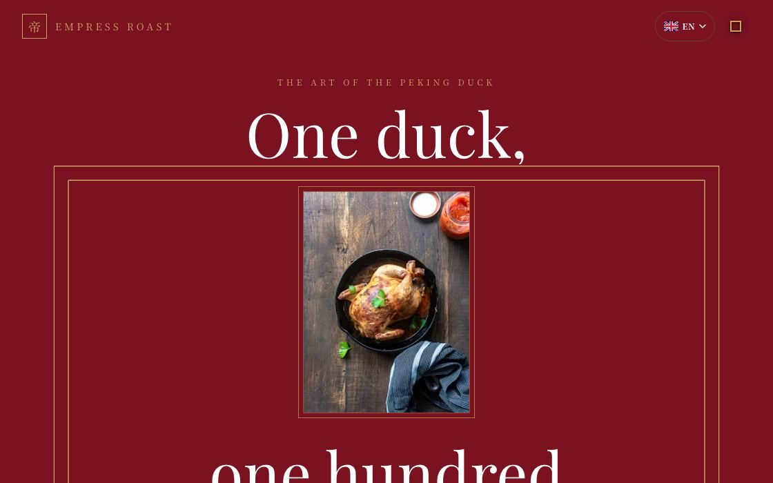 Empress Roast restaurant website design