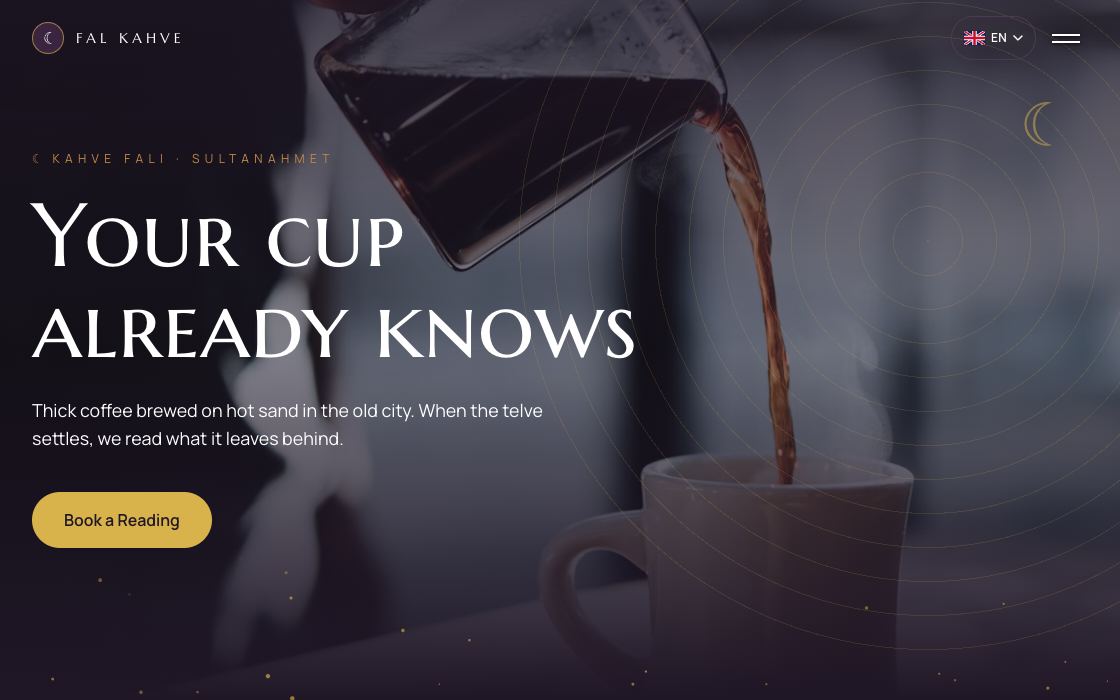 Fal Kahve restaurant website design