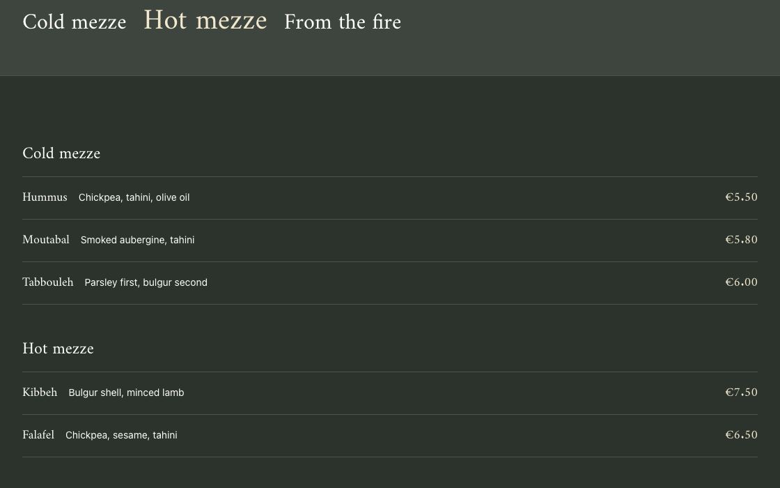 Falafel & Co restaurant website design