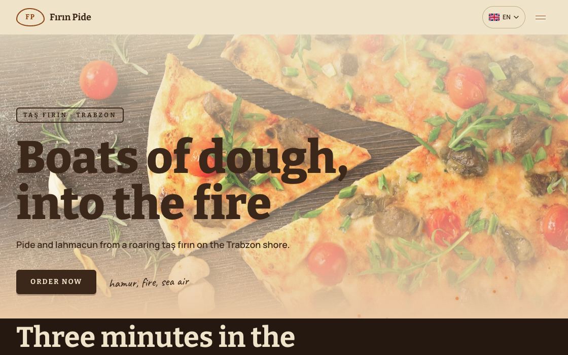 Fırın Pide restaurant website design