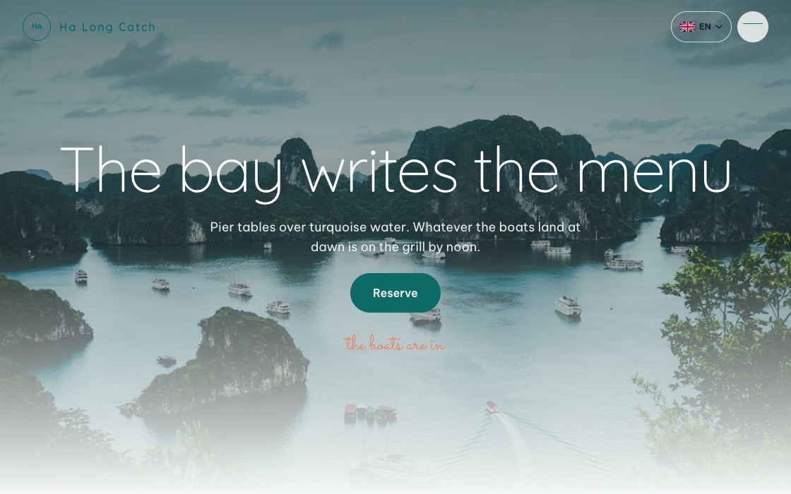 Ha Long Catch restaurant website design