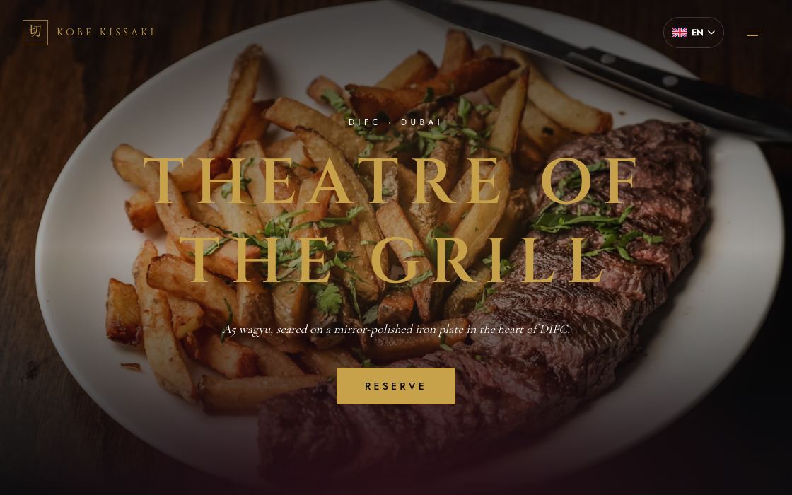 Kobe Kissaki restaurant website design
