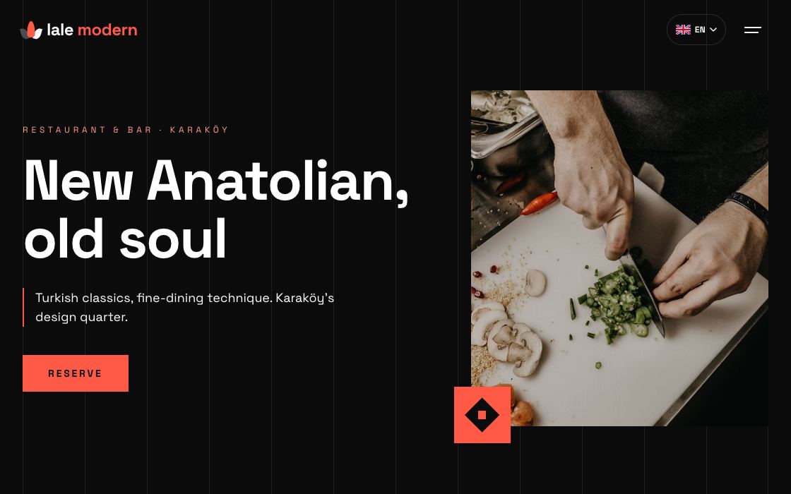Lale Modern restaurant website design