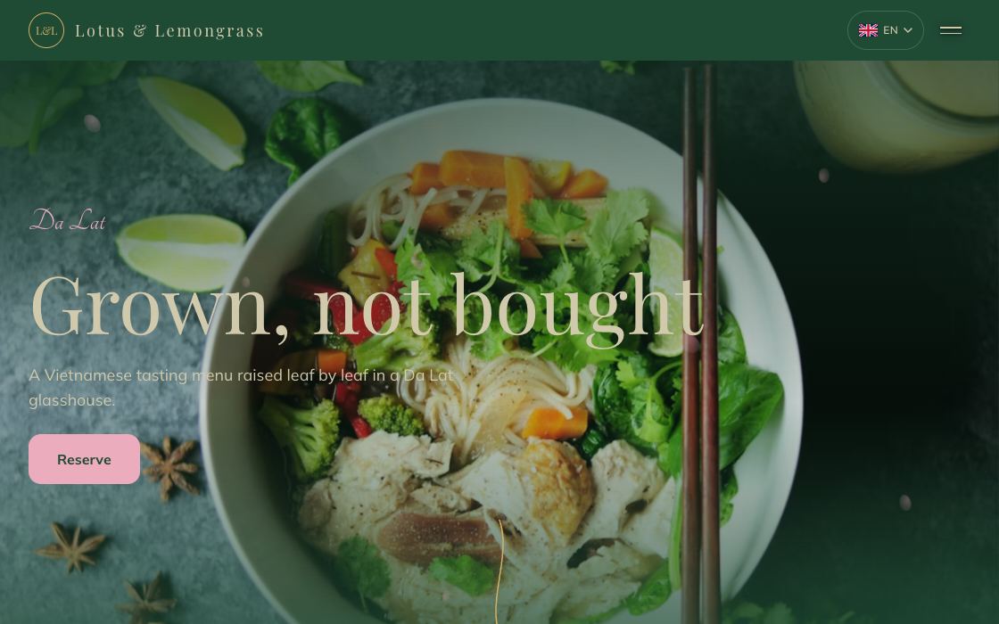 Lotus & Lemongrass restaurant website design