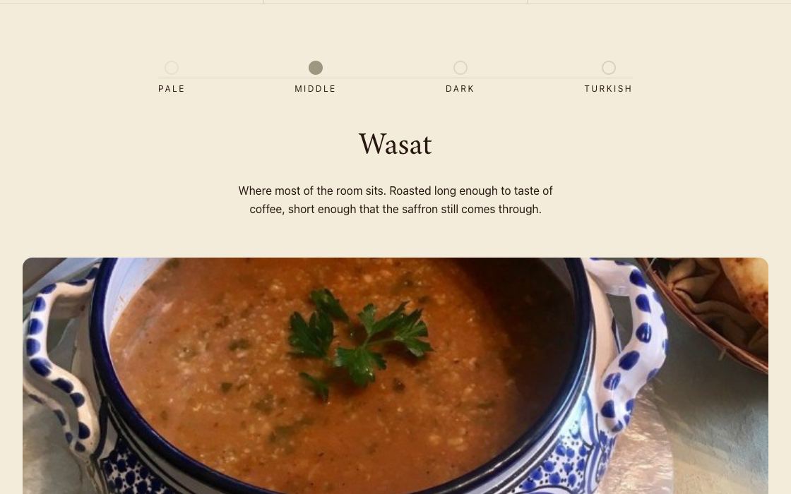 Majlis Qahwa restaurant website design