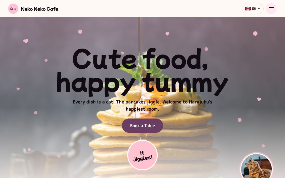 Neko Neko Cafe restaurant website design