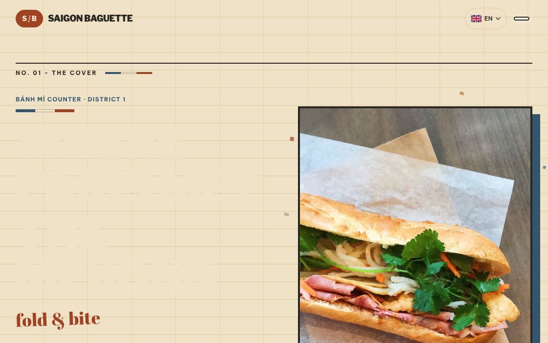 A bánh mì baguette packed with fresh herbs