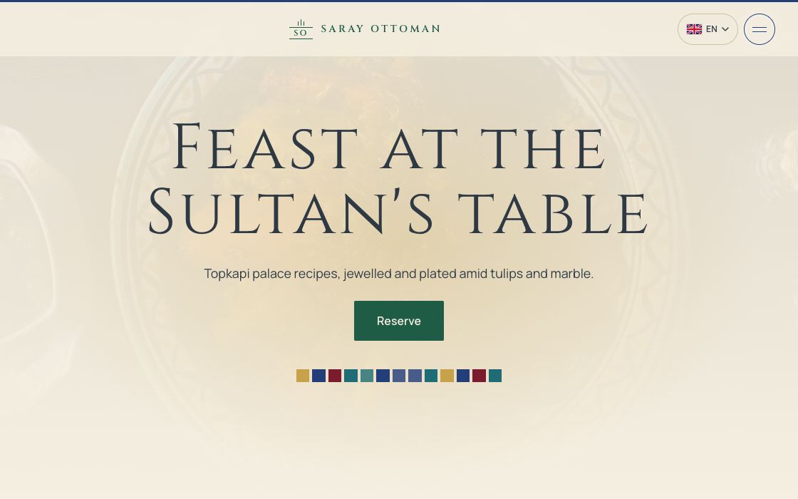 Saray Ottoman restaurant website design