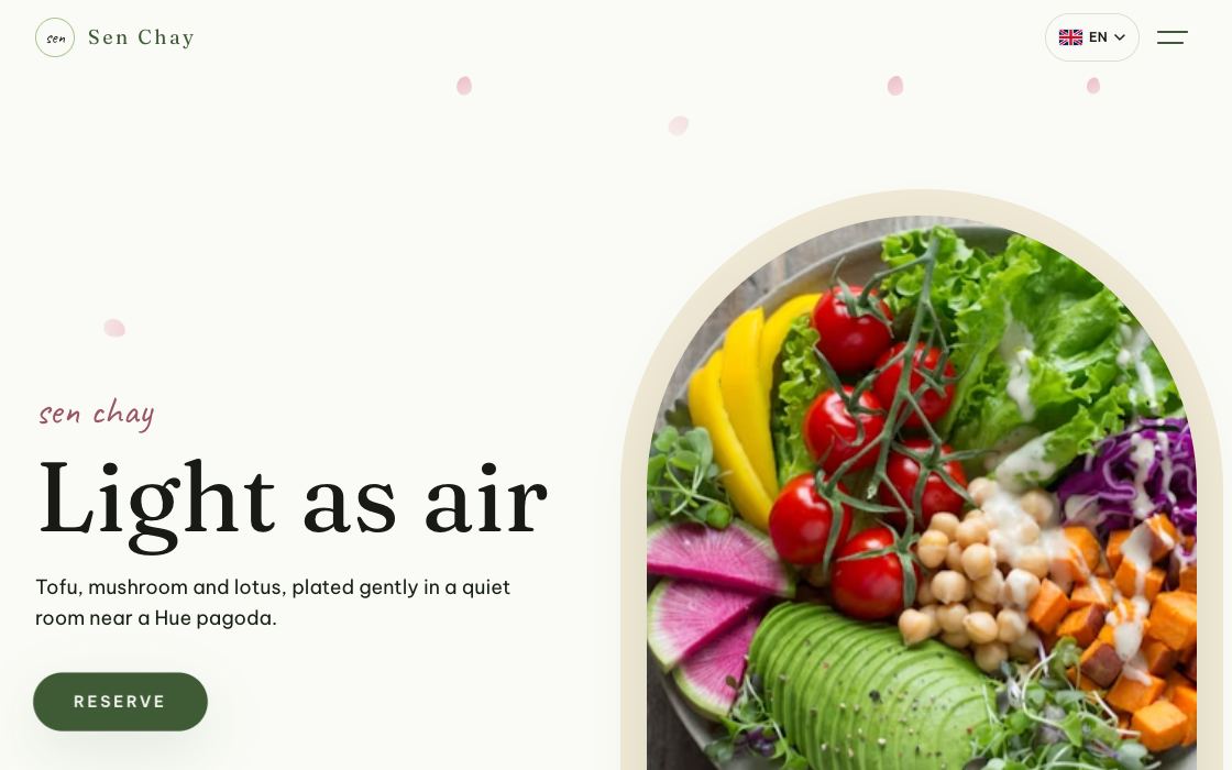 Sen Chay restaurant website design