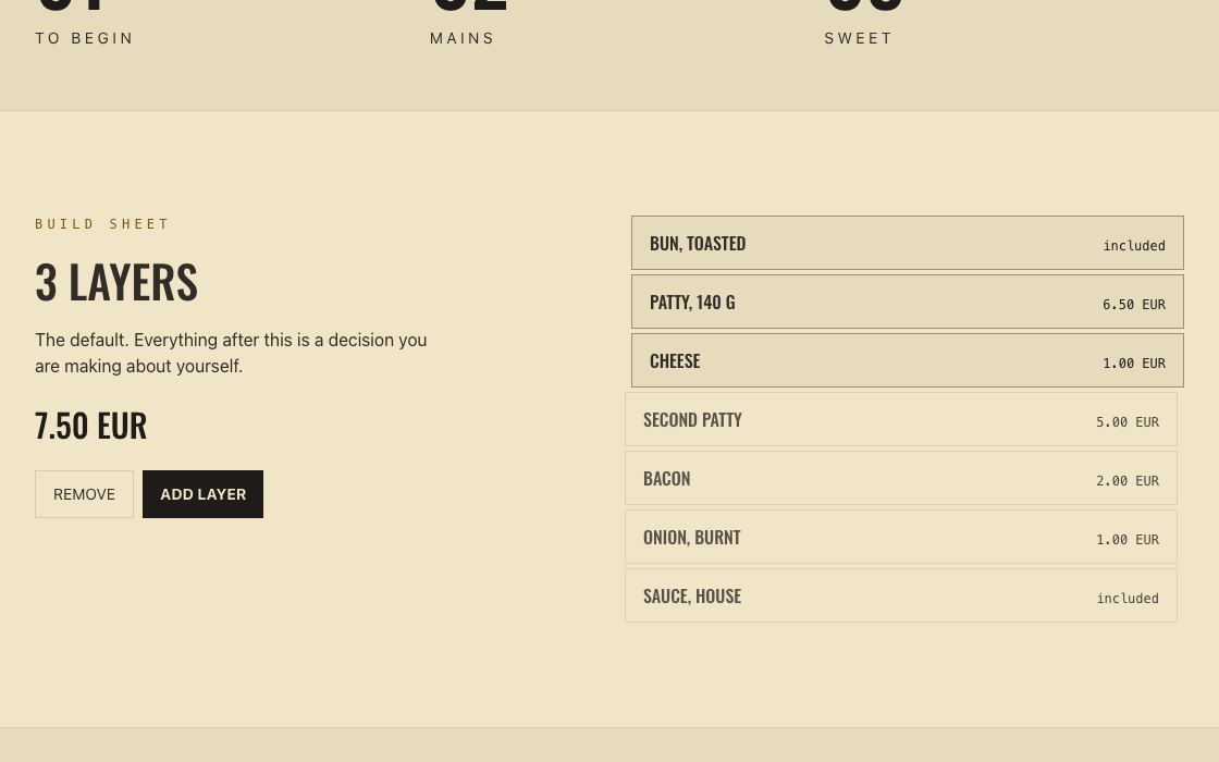 Stacked Burger Lab restaurant website design