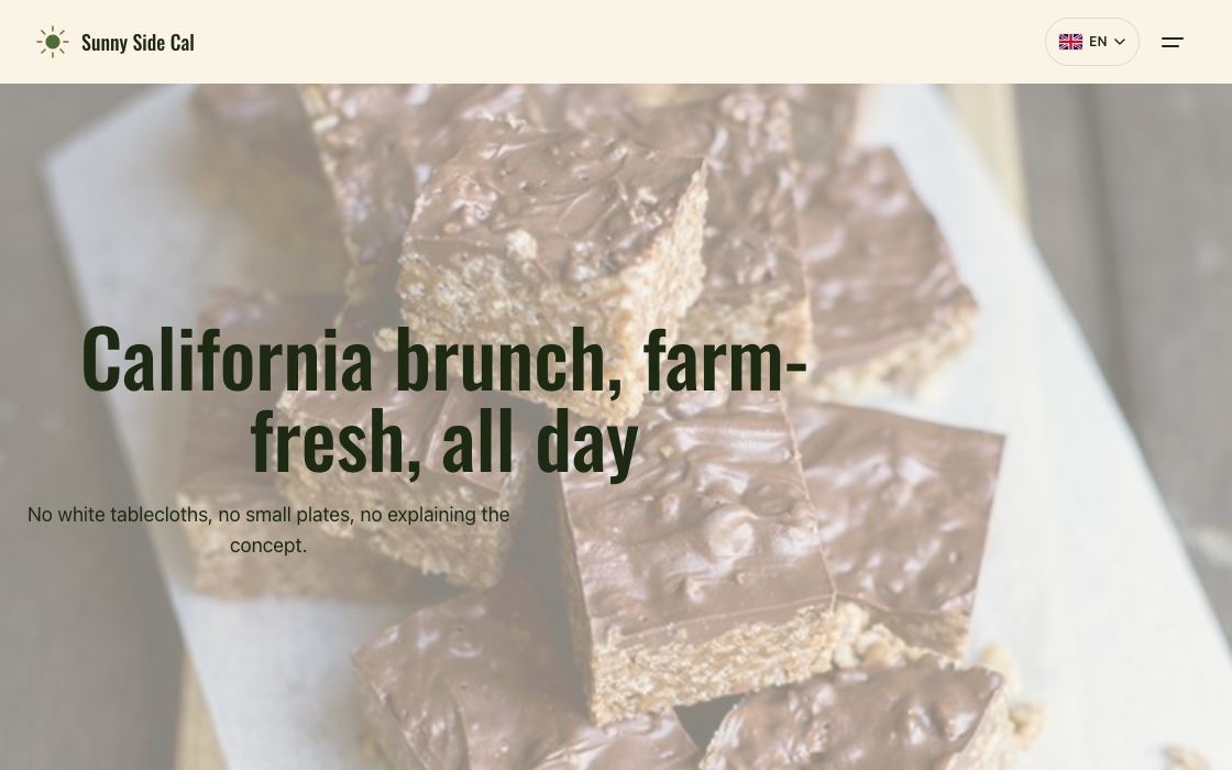 Sunny Side Cal restaurant website design